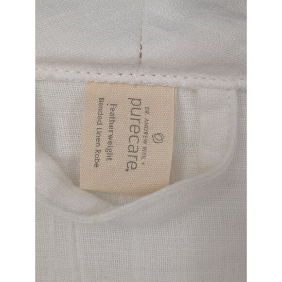 Purecare Dr. Weil Robe Women L/XL Linen Blend Featherweight Front Tie Minimalist - Picture 9 of 15